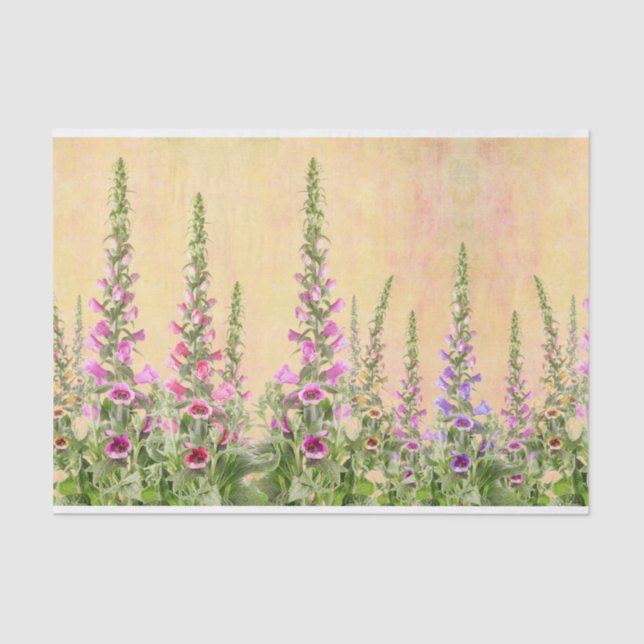 Papel De Seda Diseño de las flores del Foxglove (Anverso)