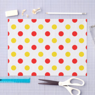 Papel De Seda Diseño de lunares blancos rojos y amarillos