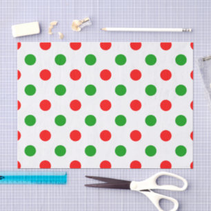 Papel De Seda Diseño de lunares blancos rojos y verdes