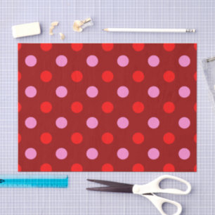 Papel De Seda Diseño de lunares granates rojos y rosados