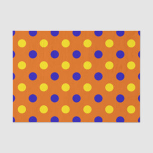 Papel De Seda Diseño de lunares naranja azul amarillo