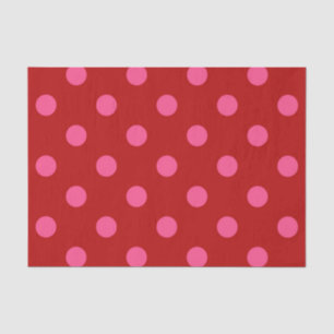 Papel De Seda Diseño de lunares rojos granate rosados