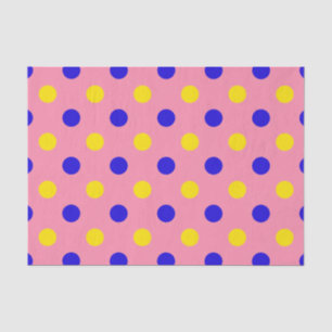 Papel De Seda Diseño de lunares rosados azules y amarillos
