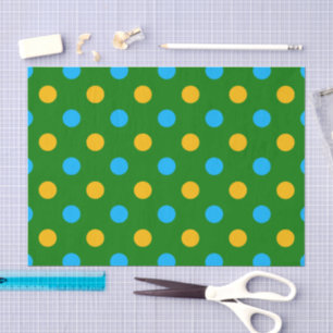 Papel De Seda Diseño de lunares verde amarillo negro