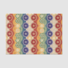 Papel De Seda Diseño de Mandala de Chakra de Energía Vibrante Ar