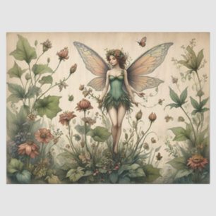 Papel De Seda Diseño de Mariposa Floral de Hada Vintage