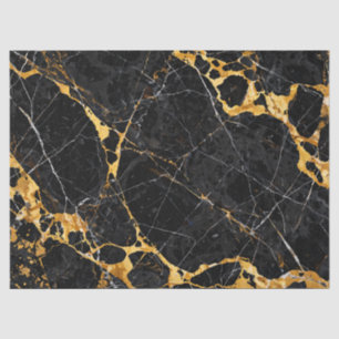 Papel De Seda Diseño de mármol negro oro de lujo Nero Portoro