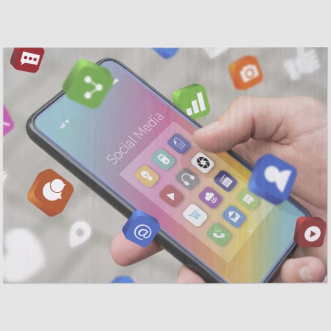 Papel De Seda Diseño de medios sociales de moda (Anverso)