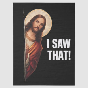 Papel De Seda Diseño de meme cristiano divertido de Jesús "Lo vi