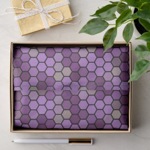 Papel De Seda Diseño de mosaico hexagonal geométrico púrpura