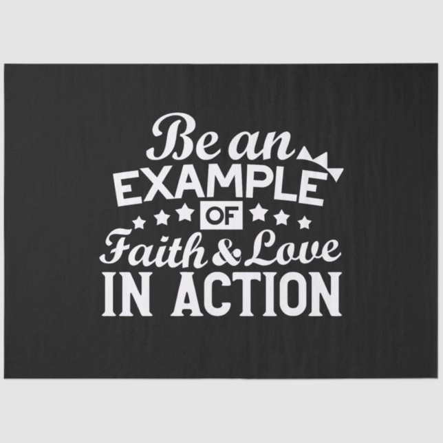 Papel De Seda Diseño de motivación cristiana - Fe, amor y acción (Anverso)