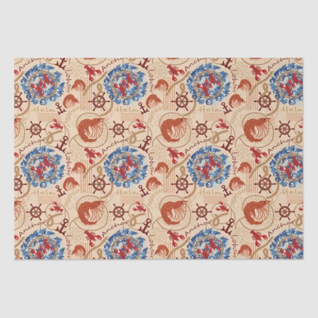 Papel De Seda Diseño de núcleo de crustáceos (Anverso)