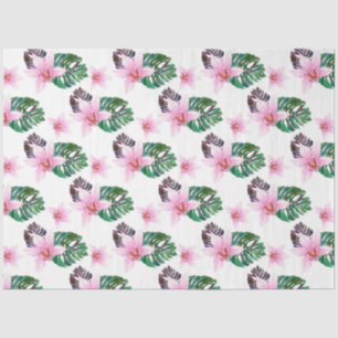 Papel De Seda Diseño de orquídeas acuarelas 22