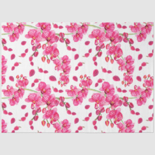 Papel De Seda Diseño de orquídeas en acuarela 24