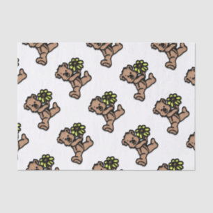 Papel De Seda Diseño de oso de margarita
