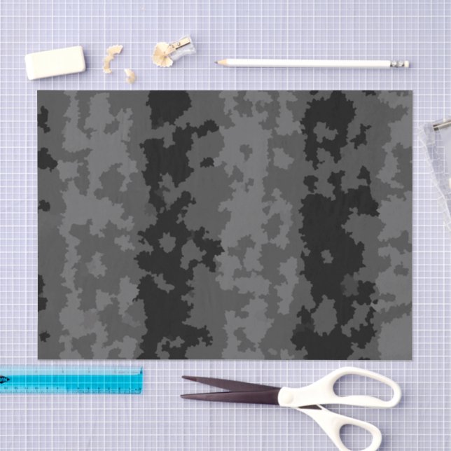 Papel De Seda Diseño de patrón abstracto irregular gris negro (Artesanía)
