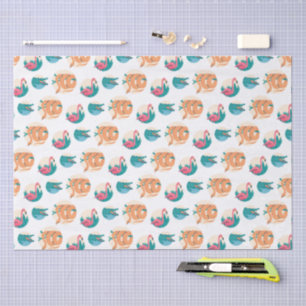 Papel De Seda Diseño de patrón de animales coloridos lindos
