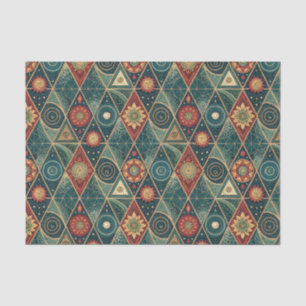 Papel De Seda Diseño de Patrón de Arte de Mandala Bohémio Geomét