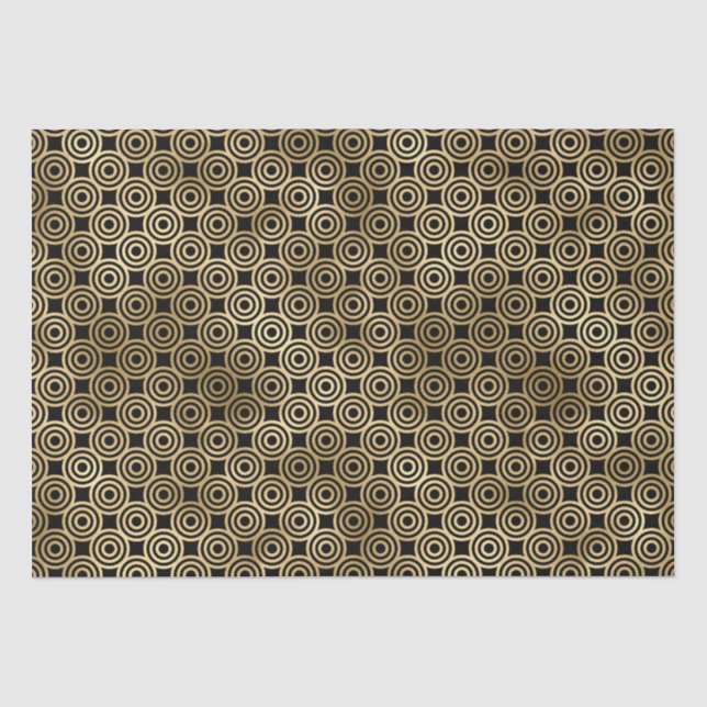 Papel De Seda Diseño de patrón de círculos concéntricos Art Deco (Anverso)