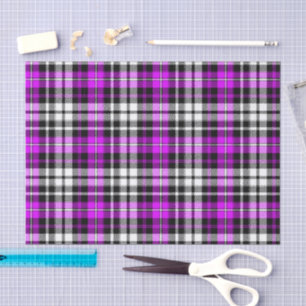 Papel De Seda Diseño de patrón de cuadros escoceses negro morado
