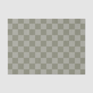 Papel De Seda Diseño de Patrón de Cuadros Verde Oliva y Gris