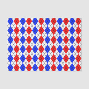 Papel De Seda Diseño de patrón de diamante azul rojo blanco