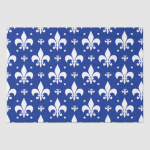 Papel De Seda Diseño de patrón de flor de lis de fondo azul