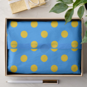 Papel De Seda Diseño de patrón de lunares azules sobre amarillo