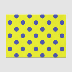 Papel De Seda Diseño de patrón de lunares azules sobre amarillo