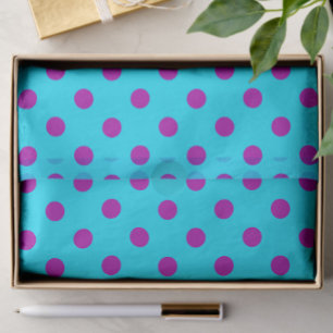 Papel De Seda Diseño de Patrón de Lunares Azules Sobre Morado