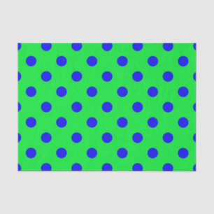 Papel De Seda Diseño de patrón de lunares azules sobre verde