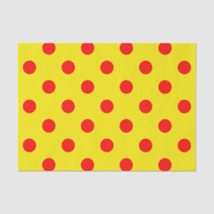 Papel De Seda Diseño de patrón de lunares rojos sobre amarillo