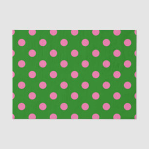 Papel De Seda Diseño de patrón de lunares rosa sobre verde