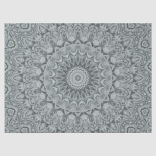 Papel De Seda Diseño de patrón de mandala gris y plateado