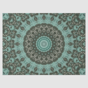 Papel De Seda Diseño de Patrón de Mandala Verde Antiguo