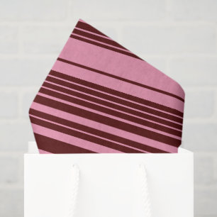 Papel De Seda Diseño de patrón de rayas de color burdeos y rosa 