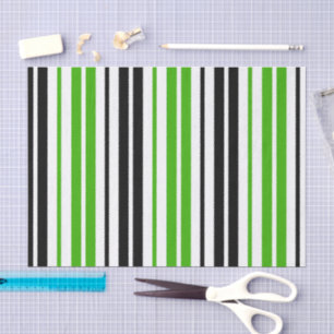 Papel De Seda Diseño de patrón de rayas verdes negras y blancas