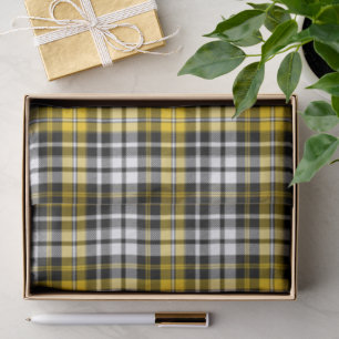 Papel De Seda Diseño de patrón de tartán a cuadros amarillo negr