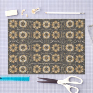 Papel De Seda diseño de patrón floral futurista