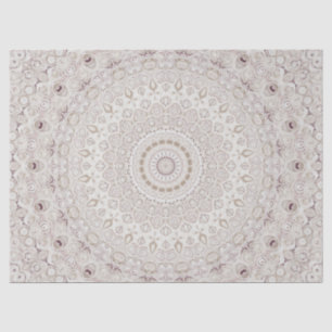 Papel De Seda Diseño de Patrón Mandala Beige y Taupe