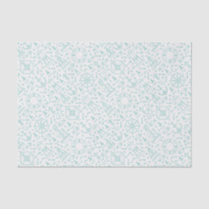 Papel De Seda Diseño de patrón verde nauético de personalizable