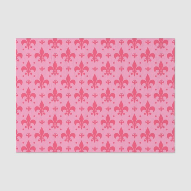 Papel De Seda Diseño de patrones de flor rosado de lis (Anverso)