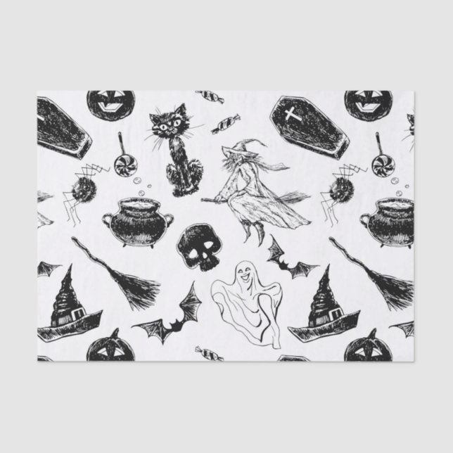 Papel De Seda Diseño de patrones de Halloween (Anverso)