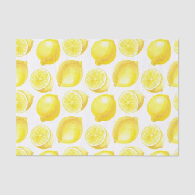 Papel De Seda Diseño de patrones de lemones (Anverso)