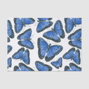 Papel De Seda Diseño de patrones de morfo azul de mariposa