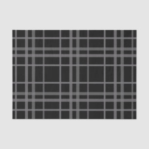 Papel De Seda Diseño De Patrones De Placas Gris Sobre Tartán Neg