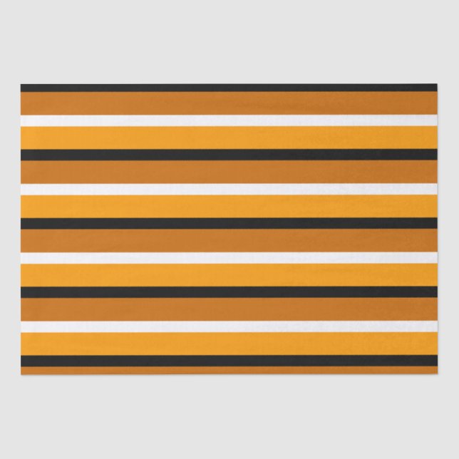 Papel De Seda Diseño de patrones de rayas marrones naranjas (Anverso)