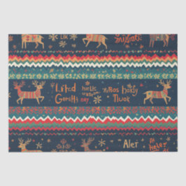 Papel De Seda Diseño de patrones de saludos de Navidad