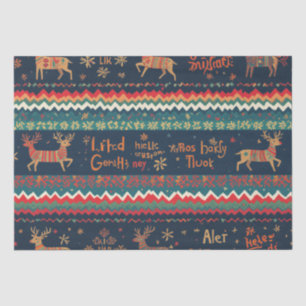 Papel De Seda Diseño de patrones de saludos de Navidad