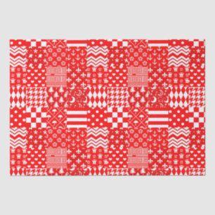 Papel De Seda Diseño de patrones mixtos blancos rojos